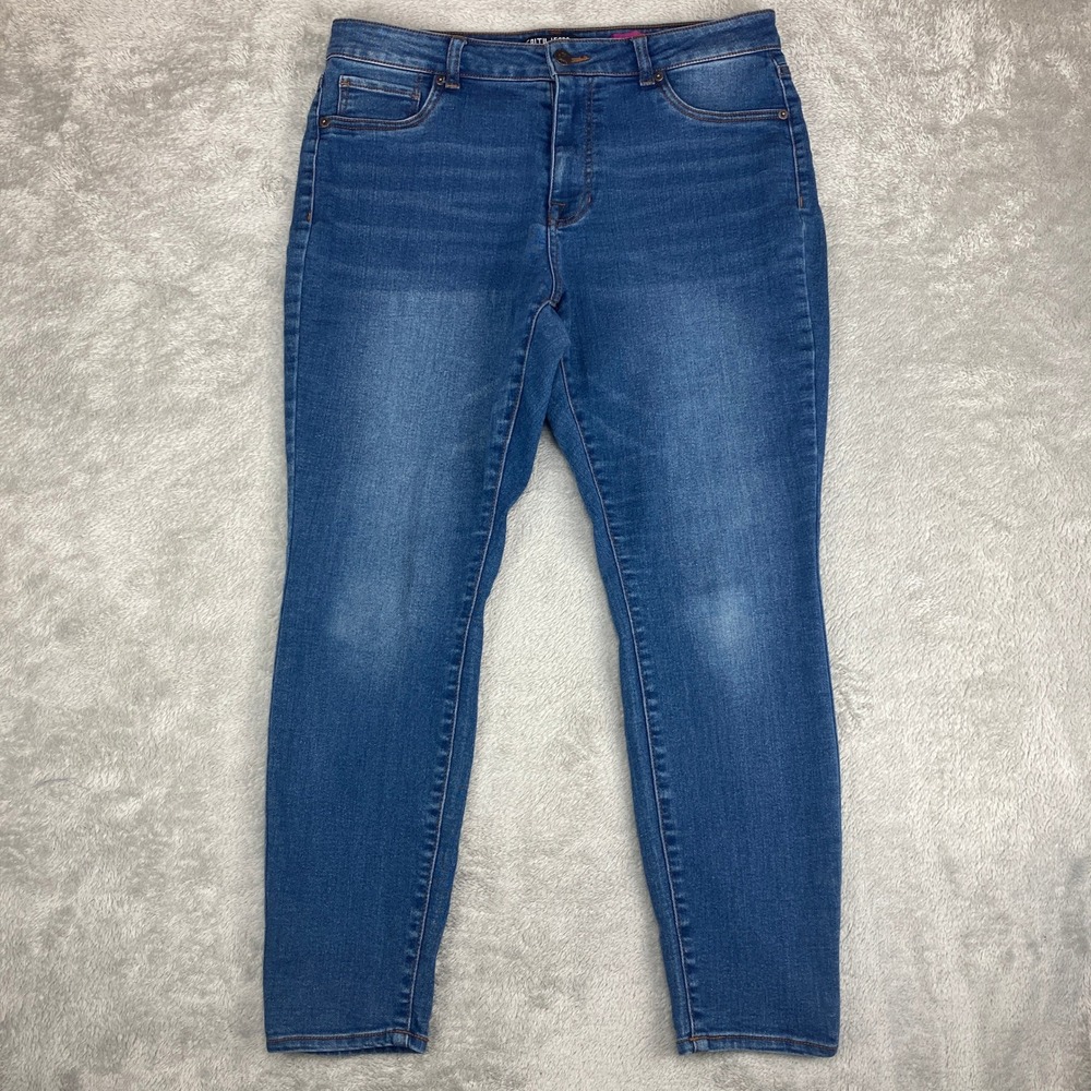 Faith Jeans Womens Size 12P Blue Denim Don't Loose Faith Skinny Stretch‎